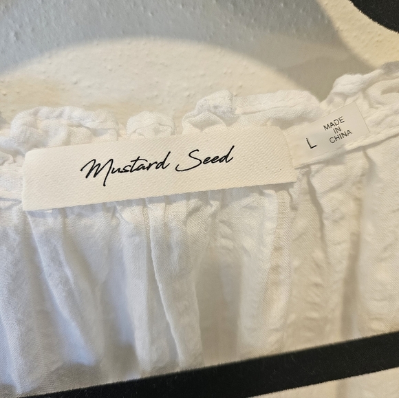 Mustard Seed Ruffled Tiered Cotton Sleeveless Mini Dress Large - Picture 3 of 7